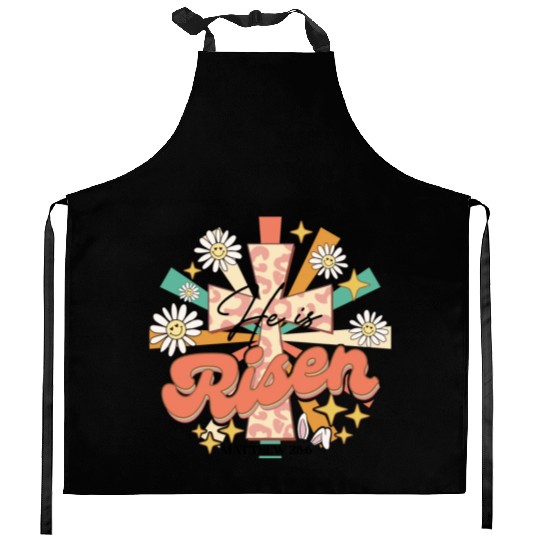 He is risen Mathew 28:06 Kitchen Aprons