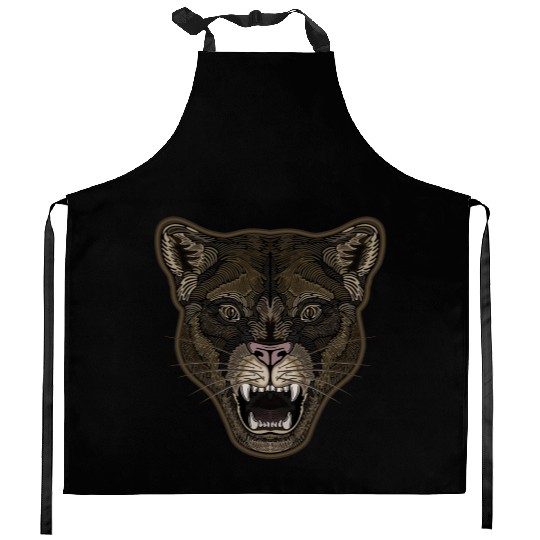 Mountain Lion Graphix Kitchen Aprons