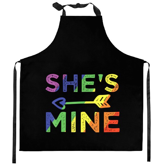 Lesbian Couple She s Mine I m Hers Matching LGBT Kitchen Aprons
