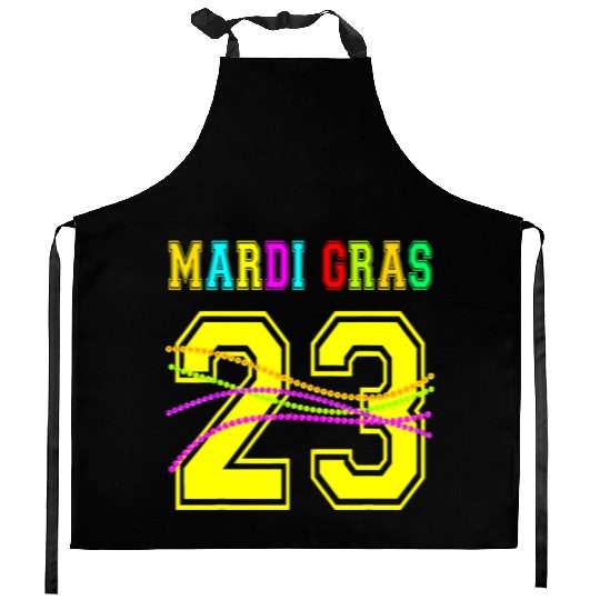 2023 Mardi Gras New Orleans Party Beads Bourbon St Kitchen Aprons