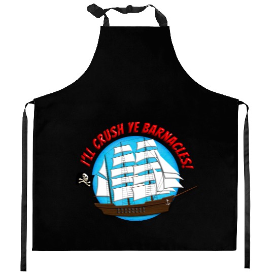 Pirate ship Kitchen Aprons