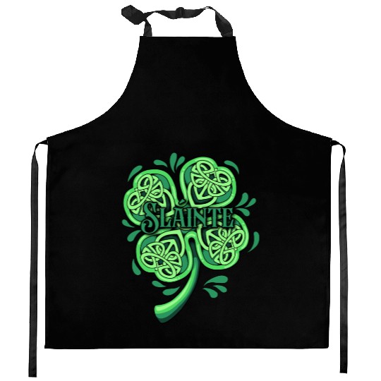 Slainte Irish Cheers Good Health St Patricks Day Kitchen Aprons