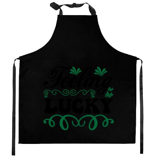 feeling lucky Kitchen Aprons