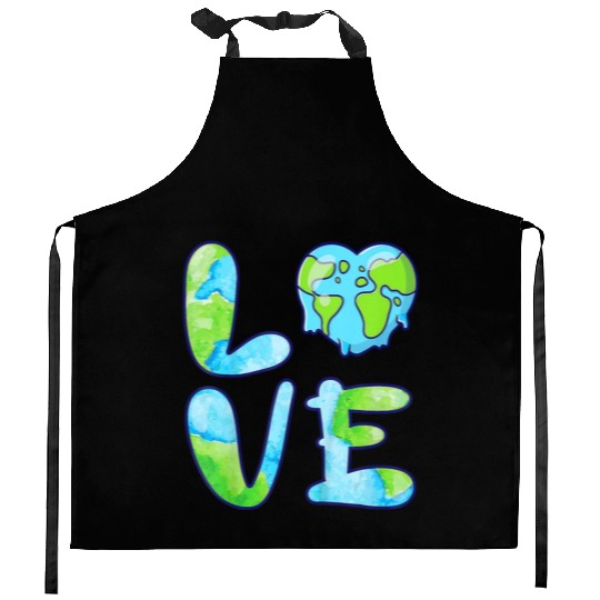 LOVE Earth Day 2023 Cute Earth Lover Kids Kitchen Aprons