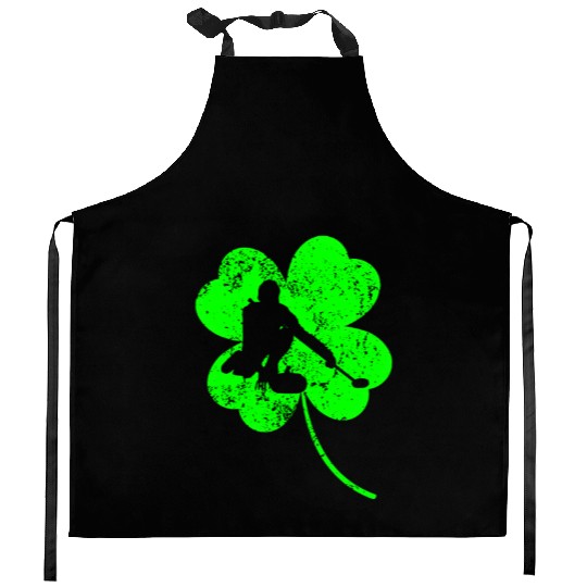 Curling St. Patrick's day shamrock Kitchen Aprons