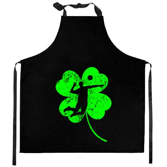 Volleyball St. Patrick's day shamrock Kitchen Aprons