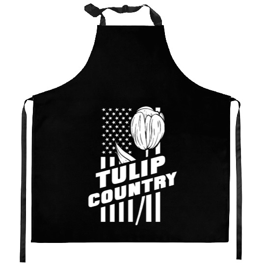 Tulip Gardening Us Flag Tulips Kitchen Aprons