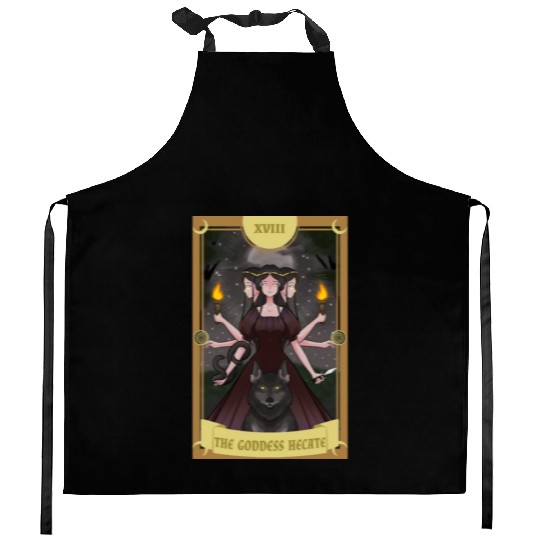 Anime Tarot Card Goddess Hecate Occult Gothic Witc Kitchen Aprons
