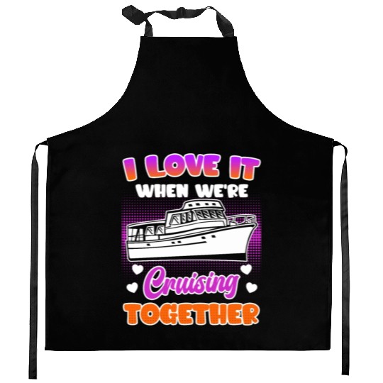 Cruising together cruise ship holiday spring break Kitchen Aprons