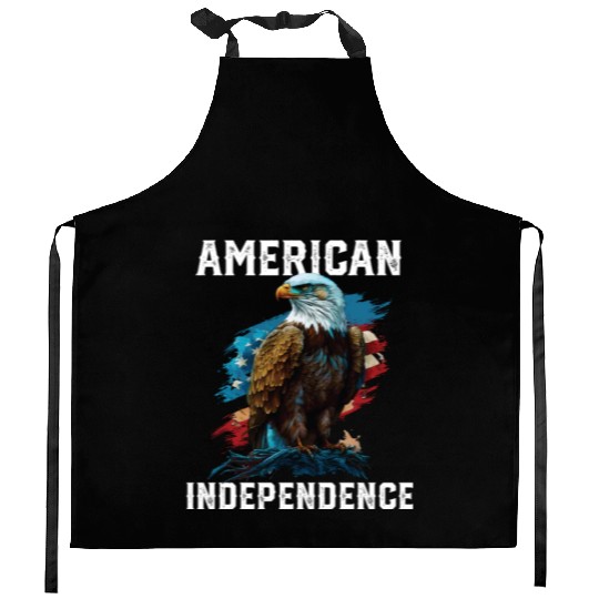 American Independence American Bald Eagle 4th of Kitchen Aprons