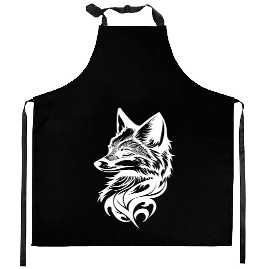 Fox Portrait In T Tattoo Ink Kitchen Aprons