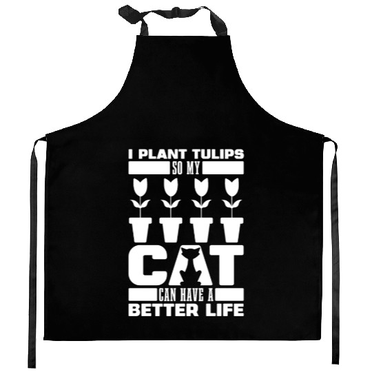 Tulip Gardening Cat Kitchen Aprons