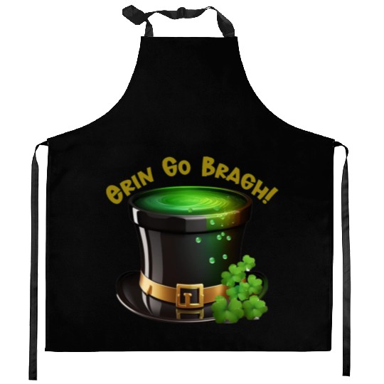 Get Lucky with this 'Erin go Bragh' Top Hat Design Kitchen Aprons
