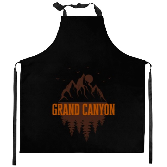 grand canyon retro mountain Kitchen Aprons