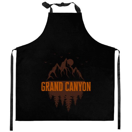 grand canyon retro mountain Kitchen Aprons