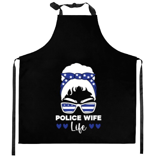 Police Wife Life Cop Law Enforcement Officer Kitchen Aprons