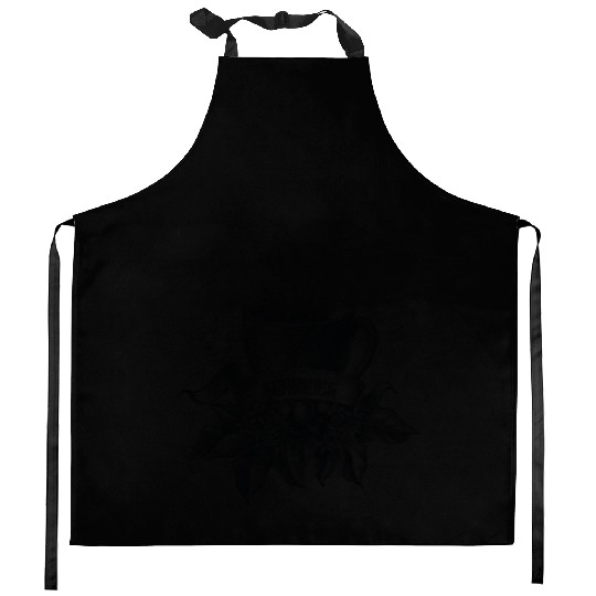 Death Before Decaf Line Art Kitchen Aprons