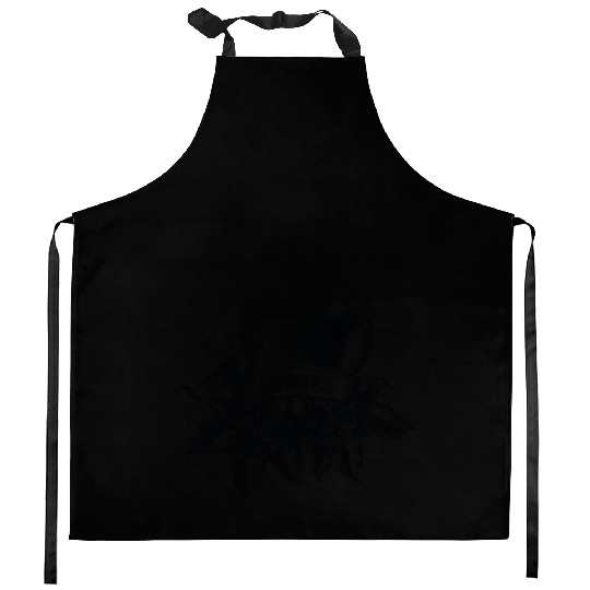 Death Before Decaf Line Art Kitchen Aprons