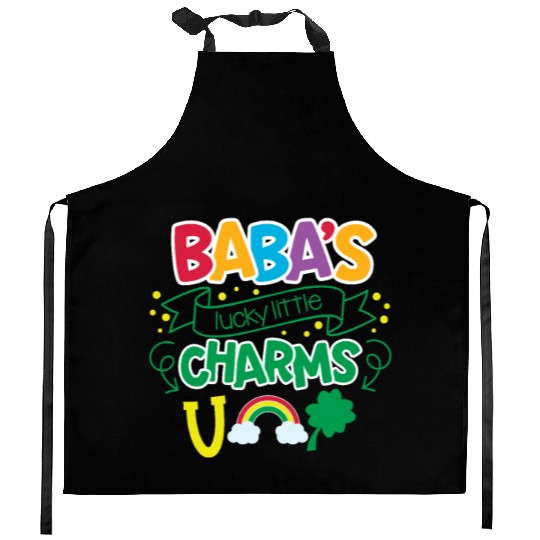 Baba's Lucky Little Charms Clover Shamrock Kitchen Aprons