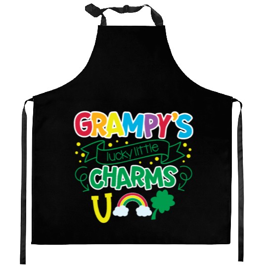 Grampy's Lucky Little Charms Clover Shamrock Kitchen Aprons