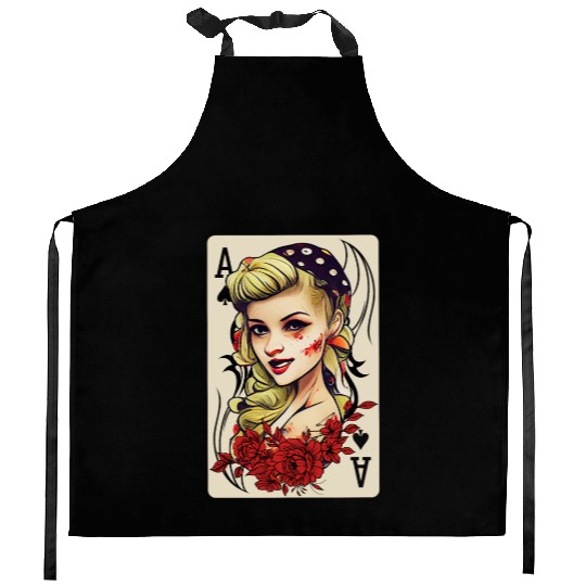 Rockabilly 50s Pin Up Zombie Psychobilly Ace Card Kitchen Aprons