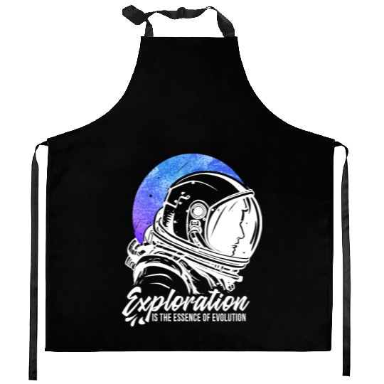 Amusing Explorations Of Cheerful Astronauts Quote Kitchen Aprons