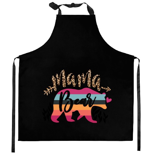 Mama Bear flowers Gift for Mother's day Kitchen Aprons