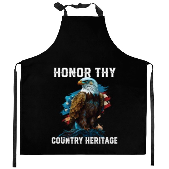 Honor Thy Country Heritage American Bald Eagle Kitchen Aprons