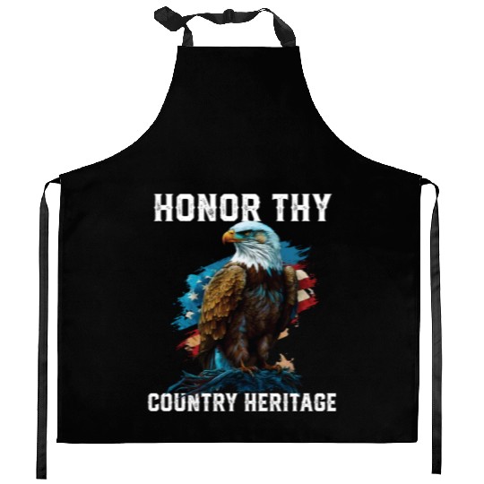 Honor Thy Country Heritage American Bald Eagle Kitchen Aprons