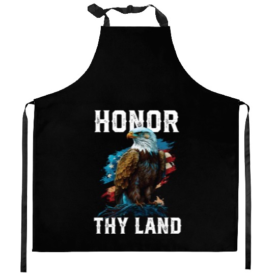 Honor Thy Land American Bald Eagle America USA Kitchen Aprons