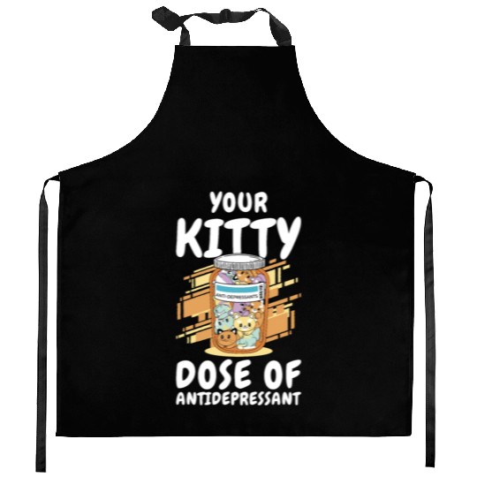 Antidepressant Kitten Medicine Cat Owner Kitchen Aprons