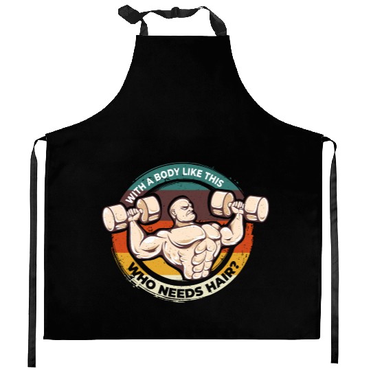 Sexy body - No hair - Fun fitness Kitchen Aprons