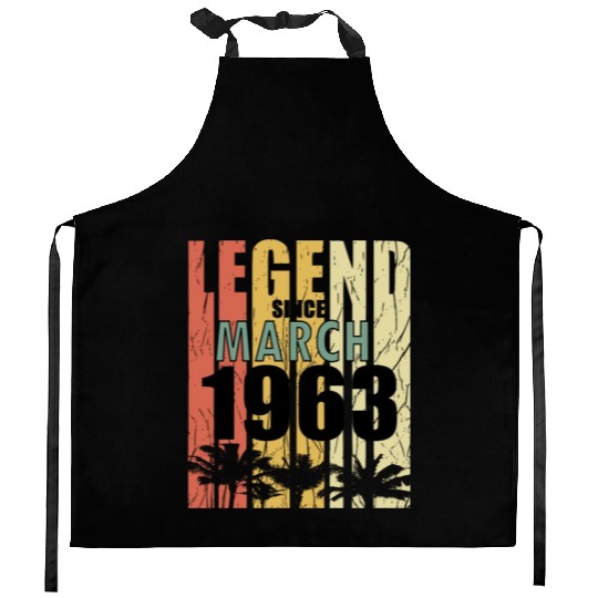 60th birthday man original March born 1963 Kitchen Aprons