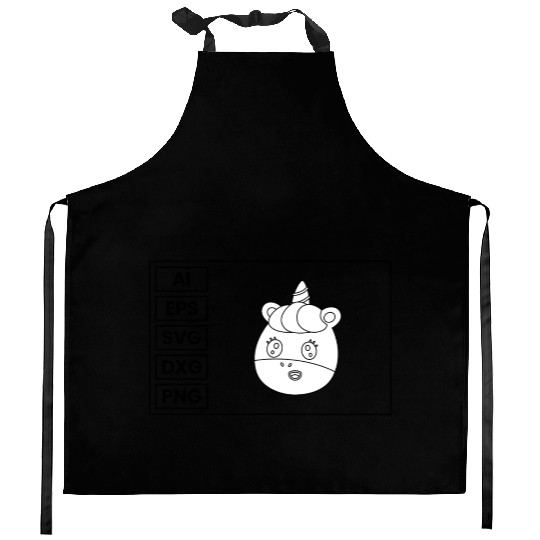 Unicorn Coloring Page Graphic Collection Kitchen Aprons