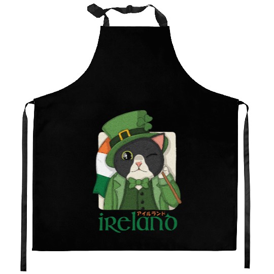Ireland Tuxedo Cat Kitchen Aprons