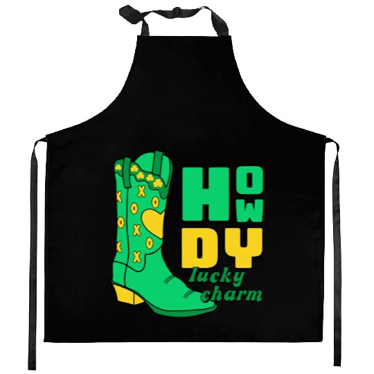 Howdy Lucky Charm St Patrick Day Apparel Kitchen Aprons
