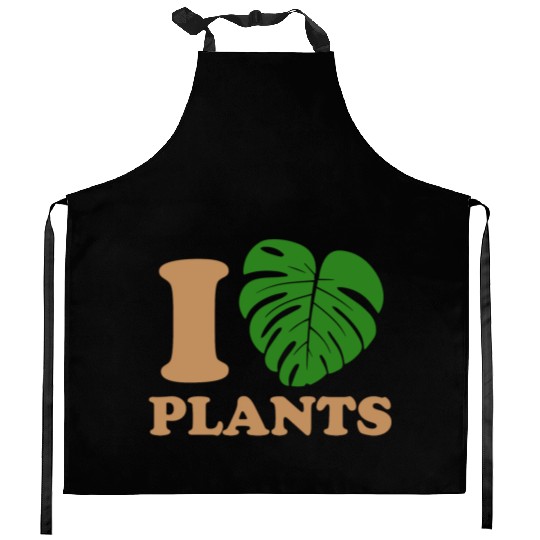 I love plants Kitchen Aprons