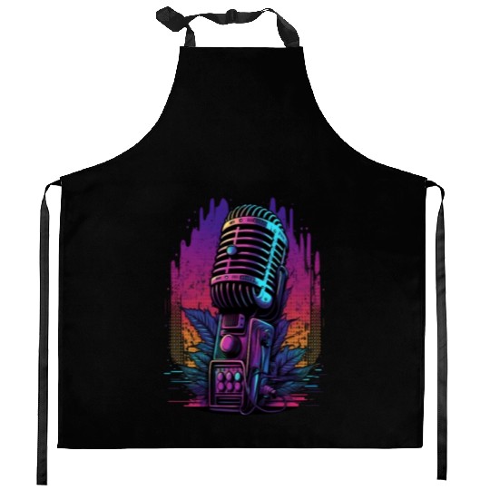 AV Technician Microphone Audio Visual Tech Sound Kitchen Aprons