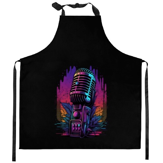 AV Technician Microphone Audio Visual Tech Sound Kitchen Aprons
