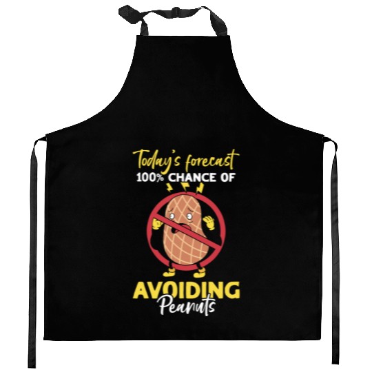 Today's Forecast 100% Chance Of Avoiding Peanuts Kitchen Aprons