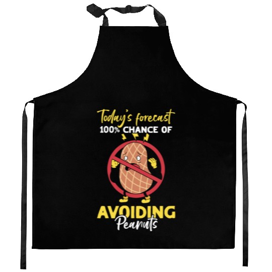 Today's Forecast 100% Chance Of Avoiding Peanuts Kitchen Aprons