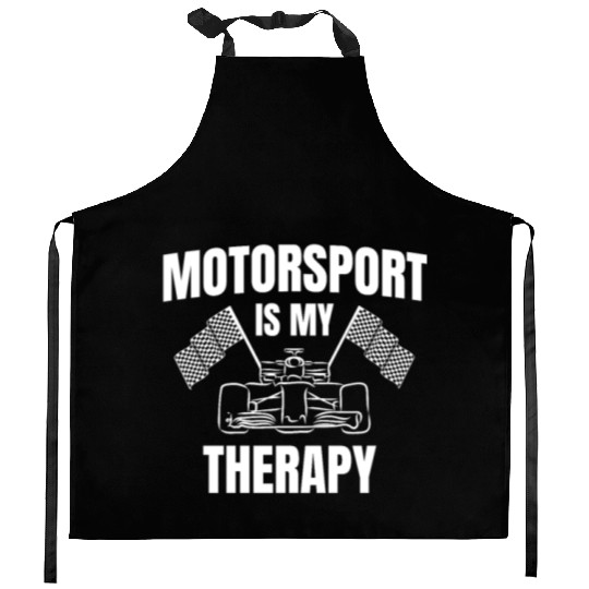 Motorsport Is My Therapy Car Racer Motorcycle Kitchen Aprons