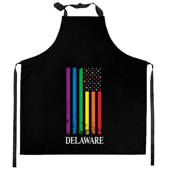 Delaware Pride Month Pride Flag LGBT Community LGB Kitchen Aprons