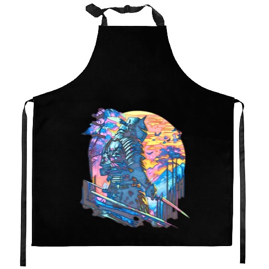 Samurai Warrior Japan Japanese Katana Manga japan Kitchen Aprons