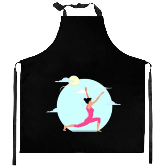 Yoga Exercise Training Sport Pose Kitchen Aprons