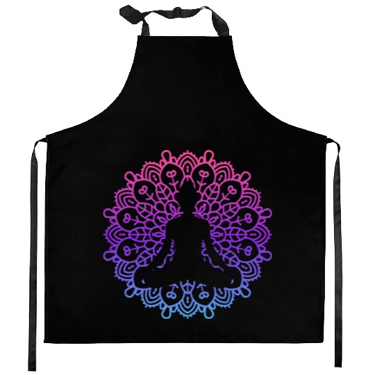 Yoga Meditation Mandala Vector Kitchen Aprons