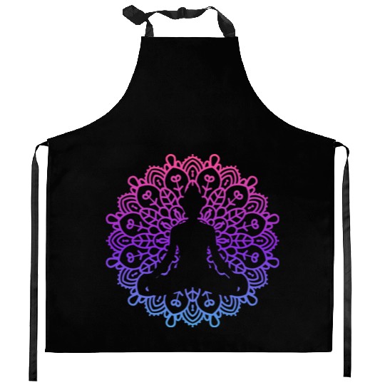 Yoga Meditation Mandala Vector Kitchen Aprons