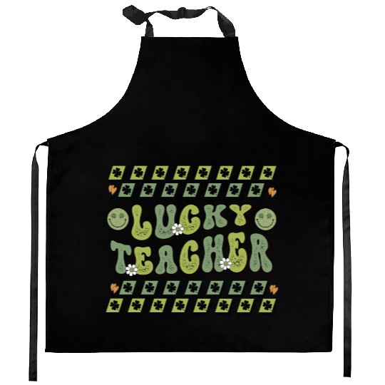 Lucky Teacher Saint Paddys St Patricks Day | Cool Kitchen Aprons