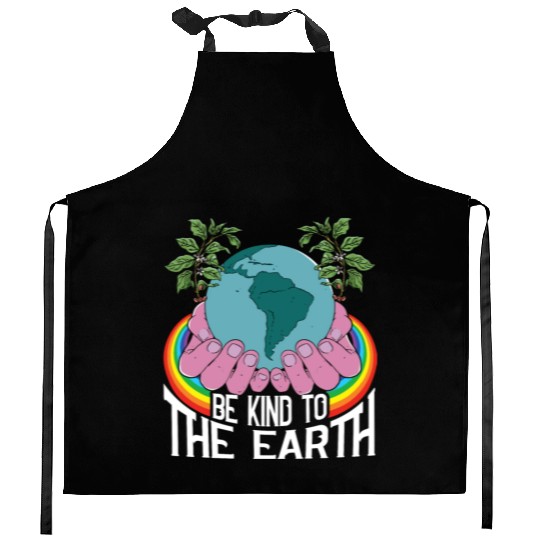 Be Kind To The Earth Rainbow Natural Environment Kitchen Aprons