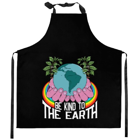 Be Kind To The Earth Rainbow Natural Environment Kitchen Aprons